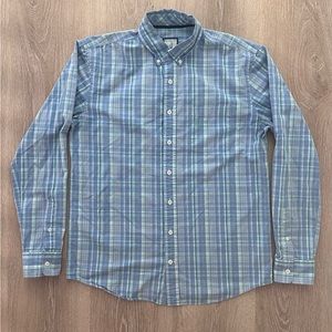 Johnnie-O‎ LS Button Up Sz M Blue/Green/White, 100% Cotton